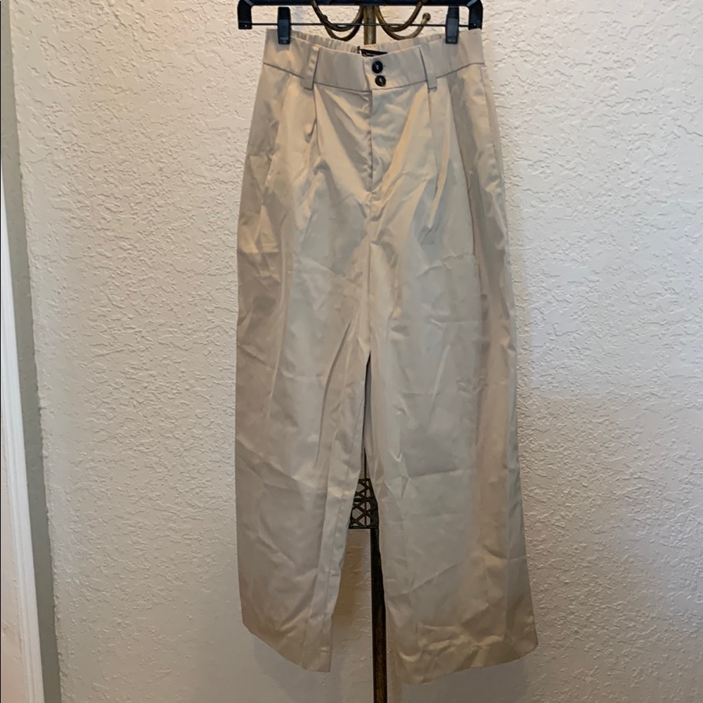 💥ZARA Women’s Beige Wide Leg Pants